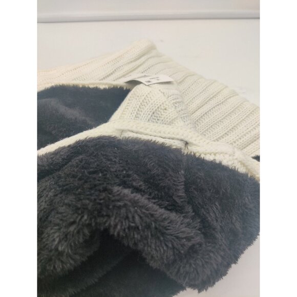 DKNY Fleece-Lined Knit Infinity Scarf, Cream - Picture 11 of 12